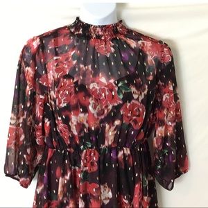 Striking red rose maxi dress